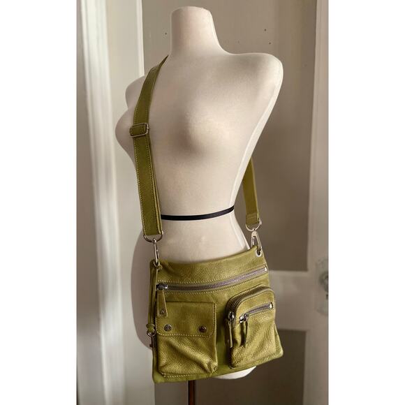 FOSSIL Green Pebbled Leather Crossbody Bag - Picture 1 of 15